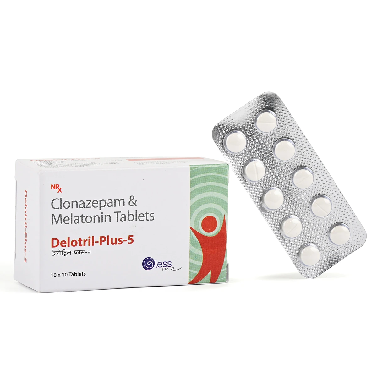 DELOTRIL-PLUS-5 Clonazepam 0.5 mg and Melatonin 5 mg pack by Blessme - Dellwich Lifescience